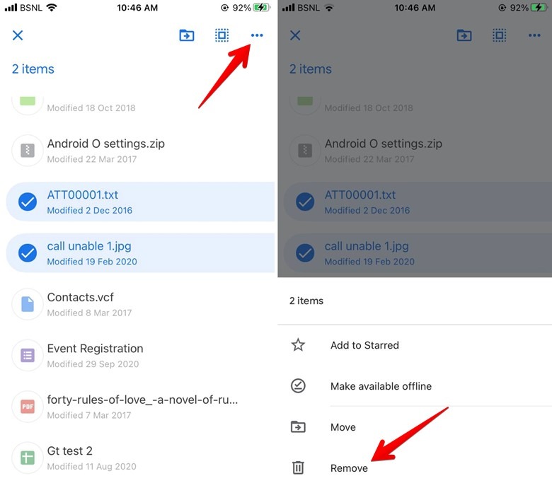 Google Drive Delete Files Multiple Mobile