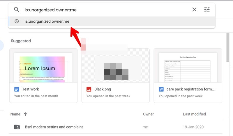 Google Drive Unorganized Files Delete