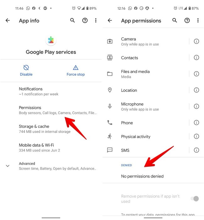 Google Play Services Permission