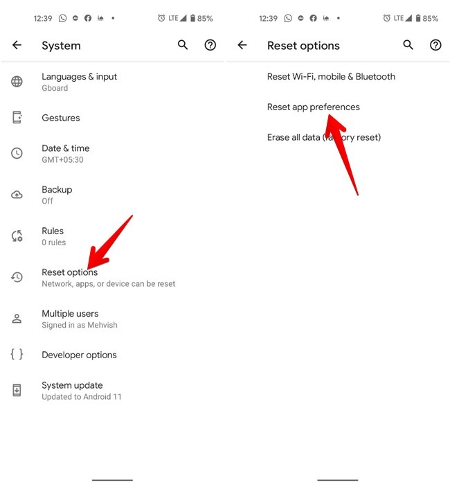 Google Play Services Reset Settings