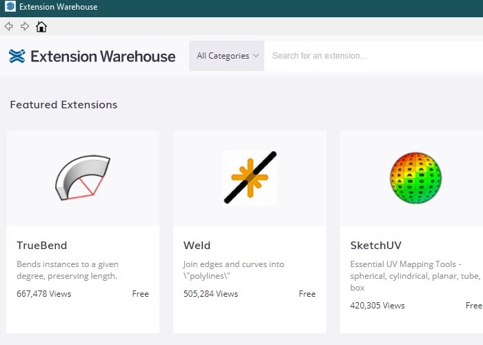 Sketchup Extension Warehouse 1
