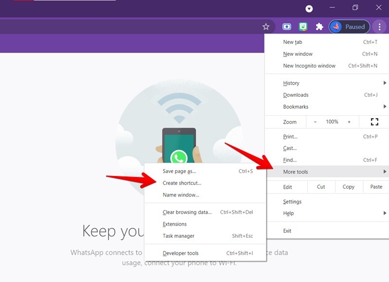 Whatsapp Web Create Shortcut