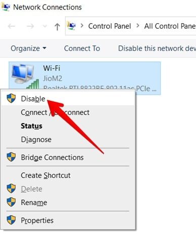 Wi Fi Adapter Disable