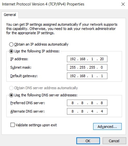 Wi Fi Ipv4 Properties Add Dns