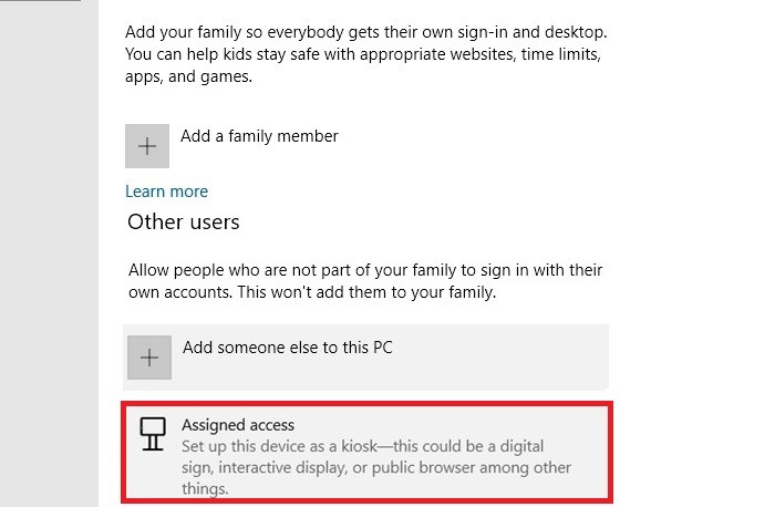 Windows Kiosk Mode Assigned Access