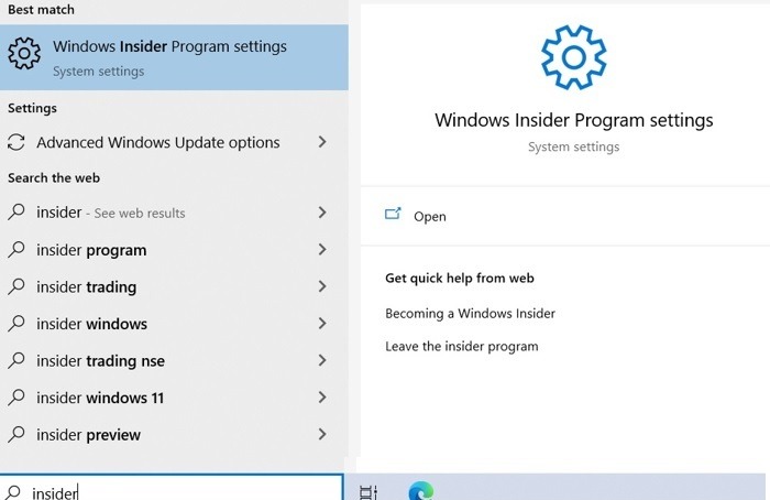 Windows11 Roll Back Windows10 Insider Program Settings
