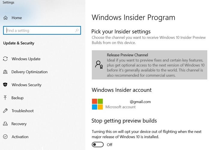 Windows11 Roll Back Windows10 Preview Channel Selected