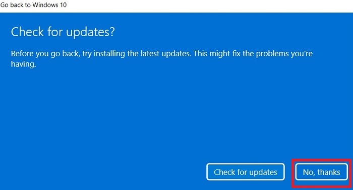 Windows11 Roll Back Windows10 Updates Check
