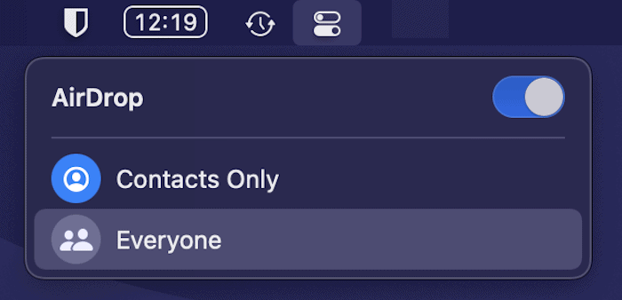 Choosing the Contacts Only option in macOS.