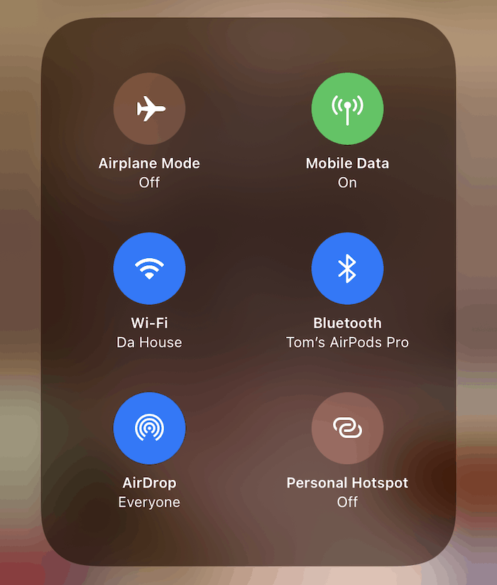 The iOS extra network settings.