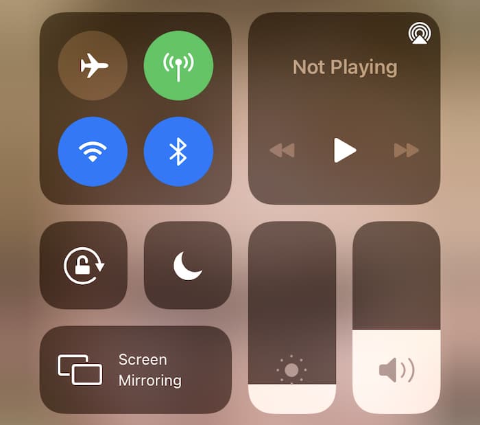 The Do Not Disturb option in the iOS Control Center.