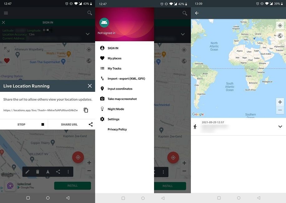Android Apps Share Location My Location
