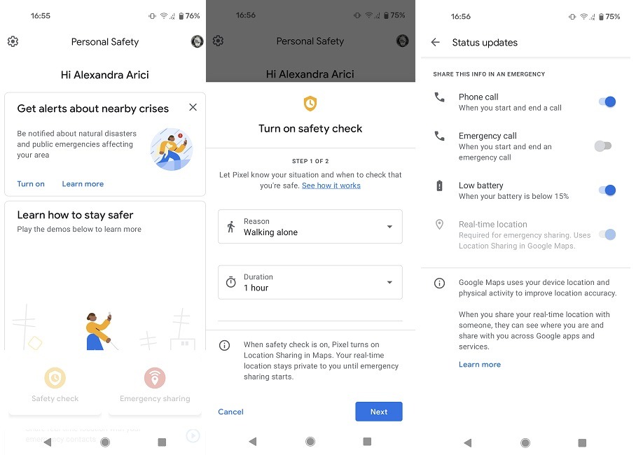 Android Apps Share Location Personal Safety Pixel