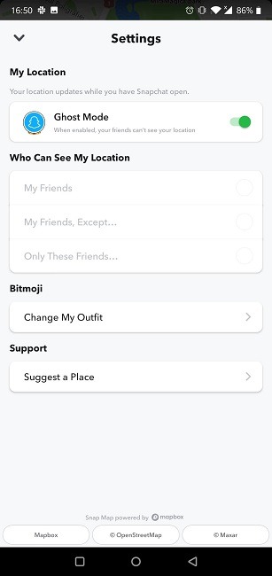 Android Apps Share Location Snapchat