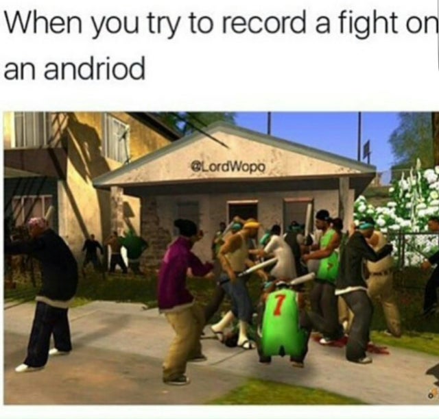 Meme highlighting GTA: San Andreas scene. 