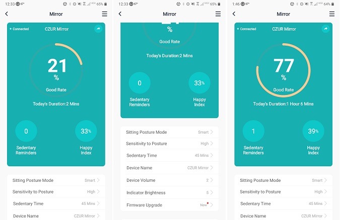 Czur Mirror Ai Posture Corrector Review App