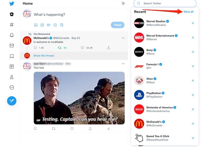 Delete Anything Twitter Account Clear History Desktop