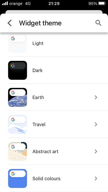 How To Change Google Background Ios Browse Widget Themes