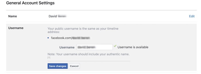 How To Change Usernames Facebook
