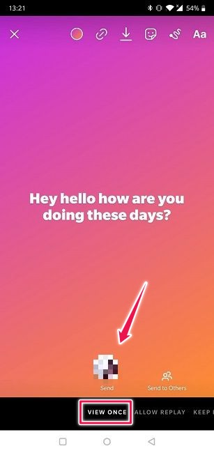 How To Send Disappearing Messages Android Instagram View Once