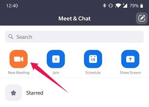 How To Start Group Video Chat Android Zoom Start New Meeting