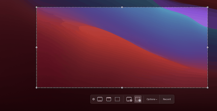 Selecting a boundary in Screenshot.