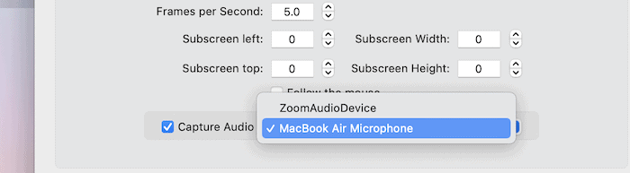 VLC's capture audio options.