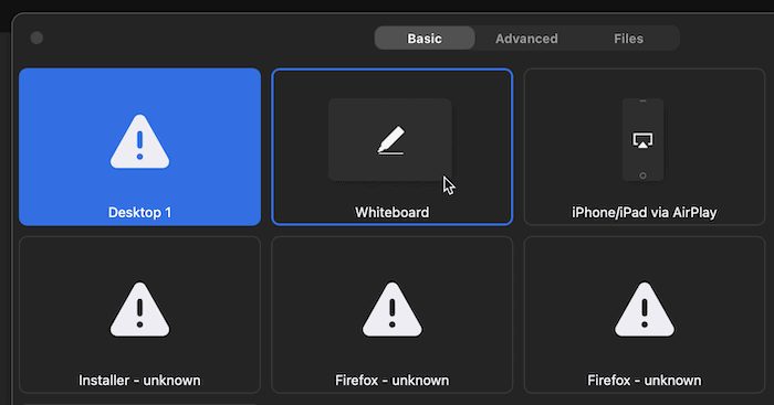 The Zoom Whiteboard icon.