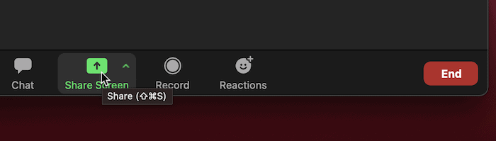 The Zoom Share Screen button.