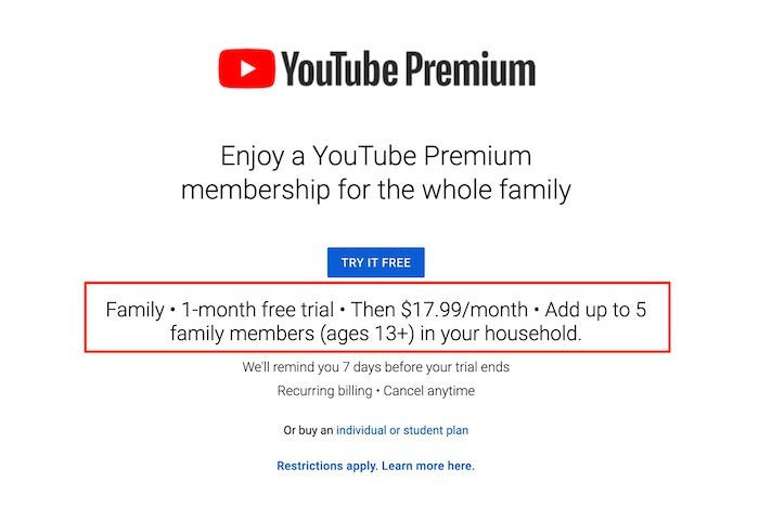 Youtube Tv Premium Premium Family