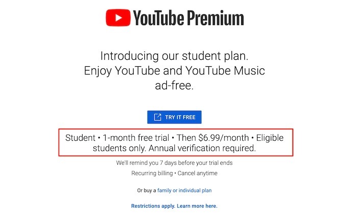 Youtube Tv Premium Student Price