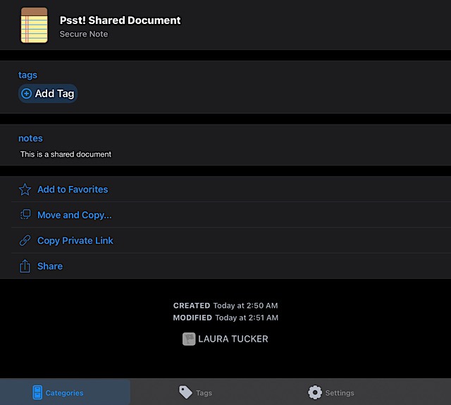 1password Share Passwords Menu