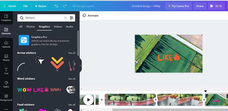 Canva Video Editor Add Sticker