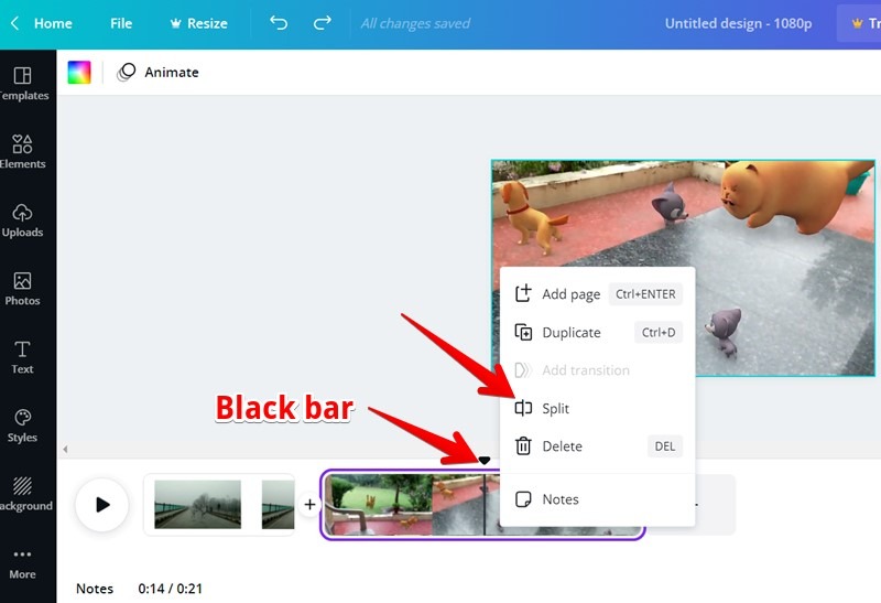 Canva Video Editor Split