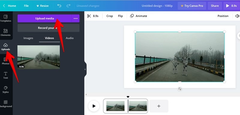 Canva Video Editor Upload Video