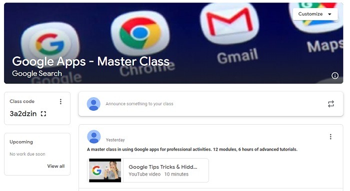 Google Classroom Class Uploaded
