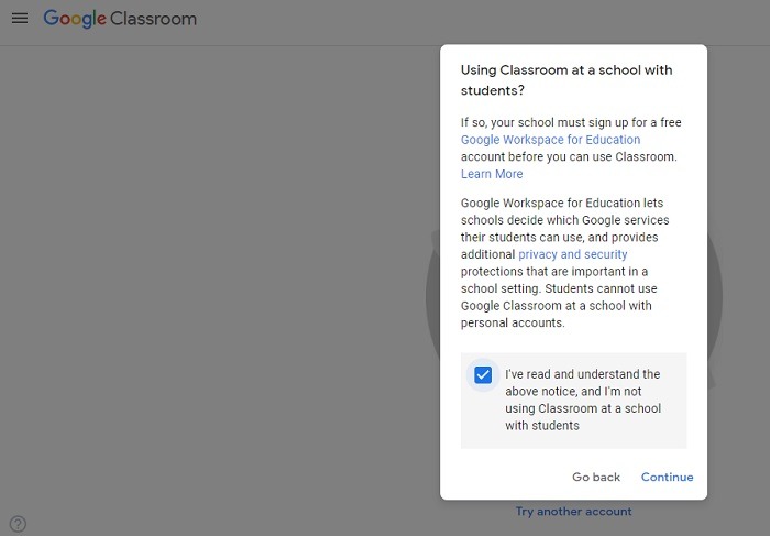 Google Classroom Disclaimer
