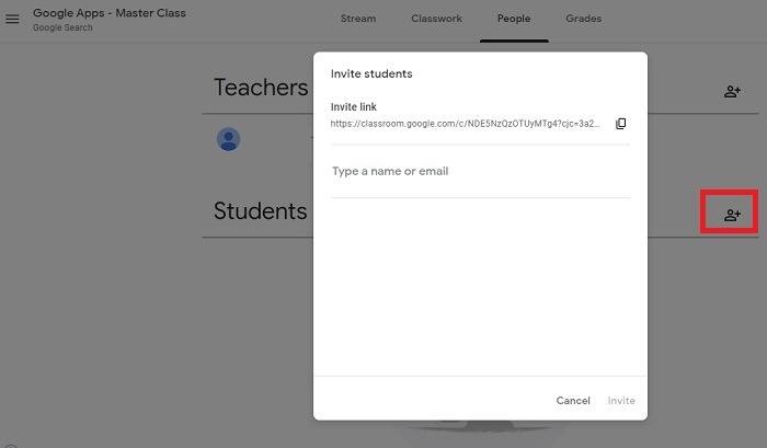 Google Classroom Invite Students