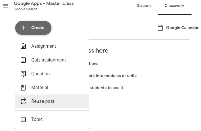 Google Classroom Reuse Post