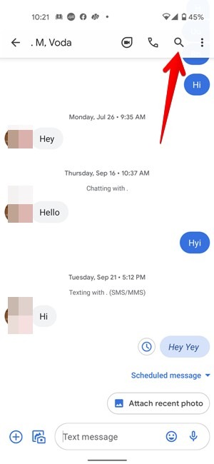 Google Messages Search Messages