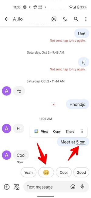 Google Messages Smart Suggestions Replies