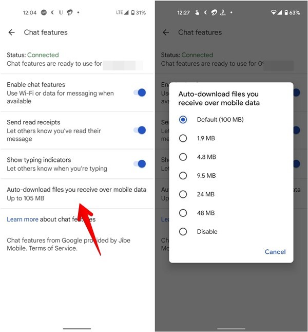 Rcs Messages Auto Download