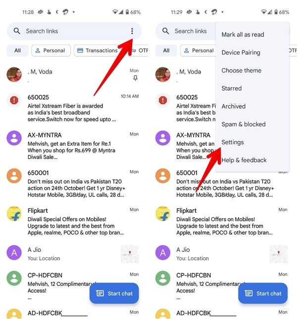Rcs Messages Settings