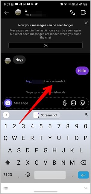 Screenshot Notify Instagram Vanish Mode