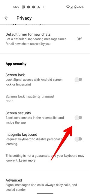 Screenshot Notify Signal