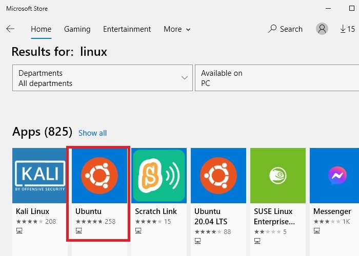 Wsl Install Select Linux App Microsoft Store