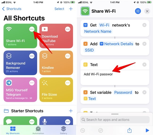 Wi Fi Password Share From Iphone Shortcut