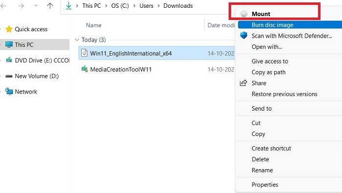 Windows11 Install Iso Mount