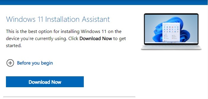 Windows11 Install Installation Assistant Download