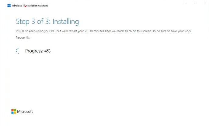 Windows11 Install Installation Assistant Installing